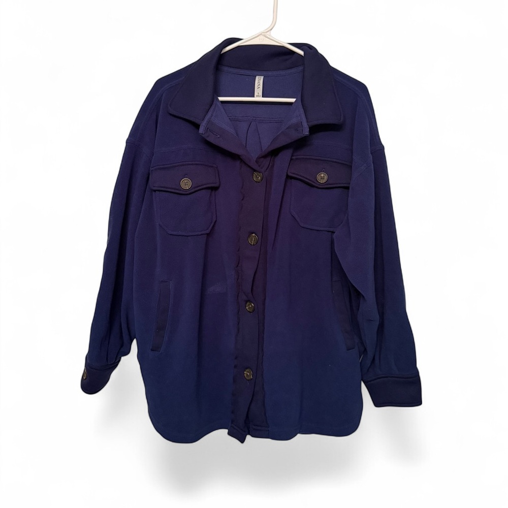 Zenana Outfitters Deep Blue Utility Jacket